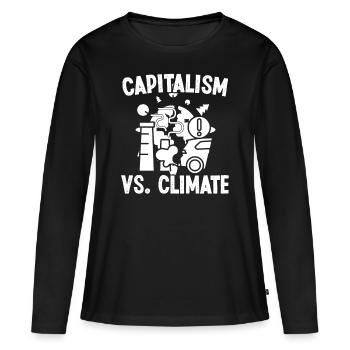 Environmental Activist Capitalism VS Climate Environmental Protection - Women's Premium Organic Long Sleeve Shirt - black - Front - Julia (174cm)