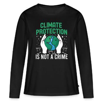 Activisme environnemental Protection du climat, pas crime Terre - T-shirt manches longues Premium bio Femme - noir - Devant - Julia (174cm)