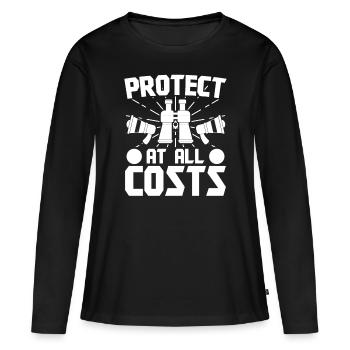 Lifeguard Protect À Tout Prix Lifeguard - T-shirt manches longues Premium bio Femme - noir - Devant - Julia (174cm)