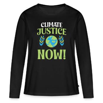 Environmental Activism Climate Justice Now Environmental Protection - Women's Premium Organic Long Sleeve Shirt - black - Front - Julia (174cm)