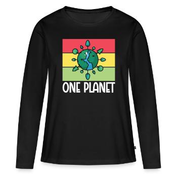 Environmental Activism One Planet Environmental Protection Earth - Women's Premium Organic Long Sleeve Shirt - black - Front - Julia (174cm)