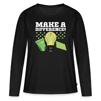 Environmental Activism Make A Difference Environmental Protection - Women's Premium Organic Long Sleeve Shirt - black - Front - Julia (174cm)