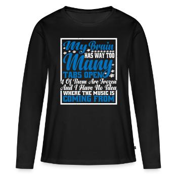 Mon cerveau a beaucoup trop d’onglets ouverts 7 - T-shirt manches longues Premium bio Femme - noir - Devant - Julia (174cm)