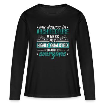Architecture Mon diplôme en ingénierie de l’architecture - T-shirt manches longues Premium bio Femme - noir - Devant - Julia (174cm)
