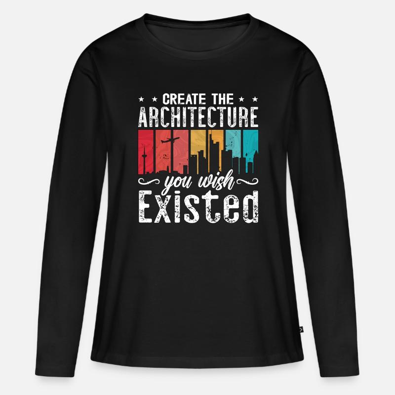 Create The Architecture Retro Builder Architecture - Women's Premium Organic Long Sleeve Shirt - black