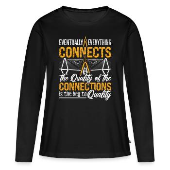 Finalement, tout relie les architectes constructeurs - T-shirt manches longues Premium bio Femme - noir - Devant - Julia (174cm)