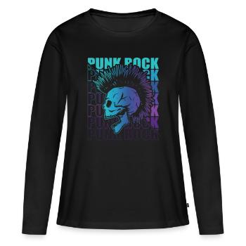 Punk Rock Pogo Anarchie Punks Punk Rocker Punk - T-shirt manches longues Premium bio Femme - noir - Devant - Julia (174cm)