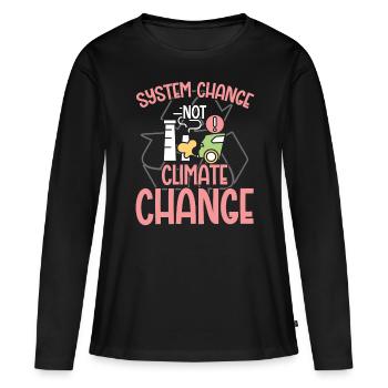 Environmental Activism System Change Not Climate Change - Women's Premium Organic Long Sleeve Shirt - black - Front - Julia (174cm)