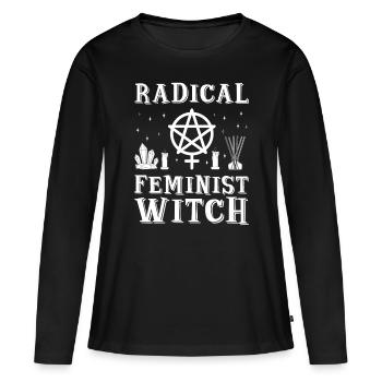 Féminisme féministe radical - T-shirt manches longues Premium bio Femme - noir - Devant - Julia (174cm)