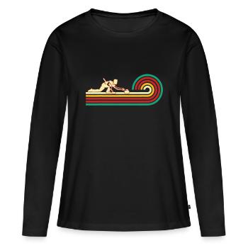 Lockenwickler Rutschen Curling Stein Retro Curling - Frauen Premium Bio Langarmshirt - Schwarz - Vorne - Julia (174cm)