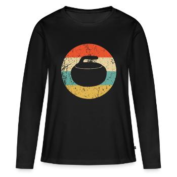 Curling Vintage Retro Curling Stonecurling pour garçon - T-shirt manches longues Premium bio Femme - noir - Devant - Julia (174cm)