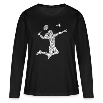 Badmintonspielerin Federball Frauen Mädchen - Frauen Premium Bio Langarmshirt - Schwarz - Vorne - Julia (174cm)