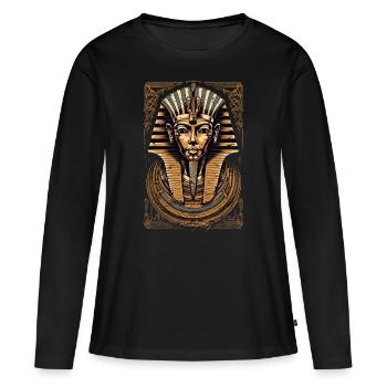 Pharaon Egypte Death Mask Cadeau - T-shirt manches longues Premium bio Femme - noir - Devant - Julia (174cm)