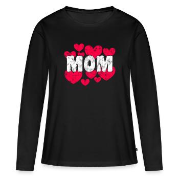 Maman Maman Maman Cadeau - T-shirt manches longues Premium bio Femme - noir - Devant - Julia (174cm)