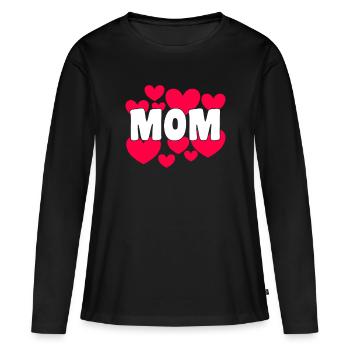 Maman Maman Maman Cadeau - T-shirt manches longues Premium bio Femme - noir - Devant - Julia (174cm)