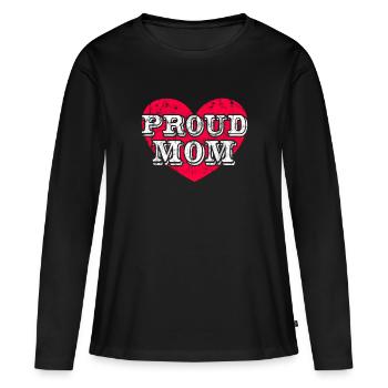 stolze Mama - Frauen Premium Bio Langarmshirt - Schwarz - Vorne - Julia (174cm)