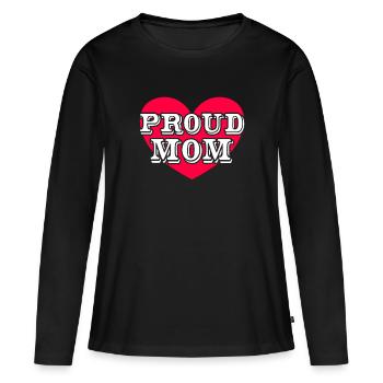 Maman fière - T-shirt manches longues Premium bio Femme - noir - Devant - Julia (174cm)