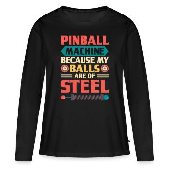Flipper Retro Pinball Flipperautomat Bumper - Frauen Premium Bio Langarmshirt - Schwarz - Vorne - Julia (174cm)