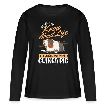 Cochon d’Inde Cadeau Cochon d’Inde Cochon d’Inde - T-shirt manches longues Premium bio Femme - noir - Devant - Julia (174cm)