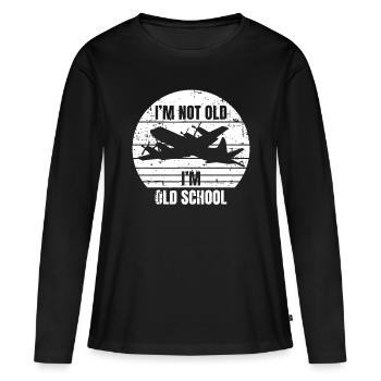 Rétro Je ne suis pas vieux Je suis Old School P-3 Orion Patrolo - T-shirt manches longues Premium bio Femme - noir - Devant - Julia (174cm)