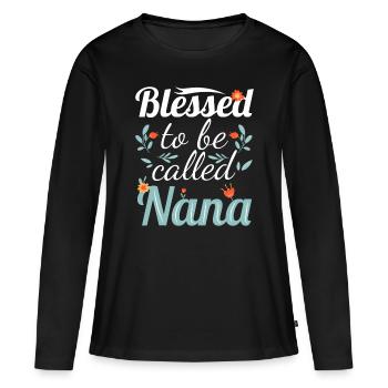 QUEENS GIRL NY NEW YORK Funny City Home Roots USAs - Frauen Premium Bio Langarmshirt - Schwarz - Vorne - Julia (174cm)