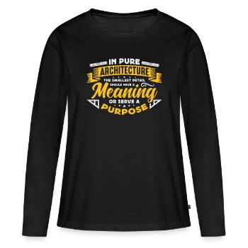L’architecture dans l’architecture pure La construction - T-shirt manches longues Premium bio Femme - noir - Devant - Julia (174cm)