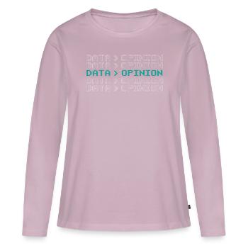 Data > Opinion Code Coder Coding Programmers - Women's Premium Organic Long Sleeve Shirt - dusky pink - Front - Julia (174cm)
