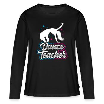 Professeur de danse Cours de danse École de danse Professeur de danse - T-shirt manches longues Premium bio Femme - noir - Devant - Julia (174cm)