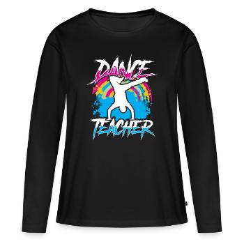 Professeur de danse Professeur de danse École de danse Cours de danse - T-shirt manches longues Premium bio Femme - noir - Devant - Julia (174cm)