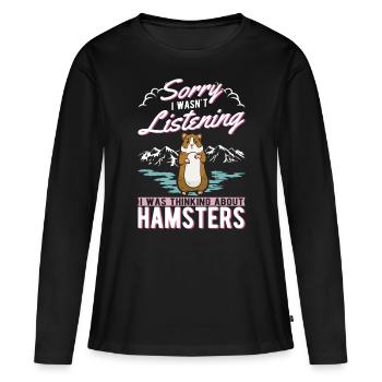 Hamster Hamster Roue Golden Hamster Hamster - T-shirt manches longues Premium bio Femme - noir - Devant - Julia (174cm)