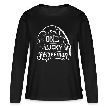 Un pêcheur chanceux appariant des couples de pêche - T-shirt manches longues Premium bio Femme - noir - Devant - Julia (174cm)