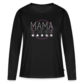 Mama ist die beste - Frauen Premium Bio Langarmshirt - Schwarz - Vorne - Julia (174cm)