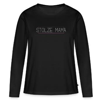 Stolze Mama - Frauen Premium Bio Langarmshirt - Schwarz - Vorne - Julia (174cm)