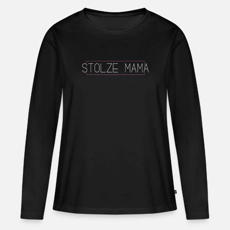 Stolze Mama - Frauen Premium Bio Langarmshirt - Schwarz