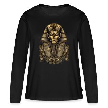 Pharaon Egypte Death Mask Cadeau - T-shirt manches longues Premium bio Femme - noir - Devant - Julia (174cm)