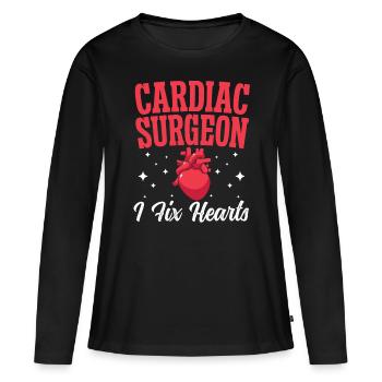 Cardiac Surgeon I Fix Hearts Cardiac Surgery Cardiologist - Women's Premium Organic Long Sleeve Shirt - black - Front - Julia (174cm)