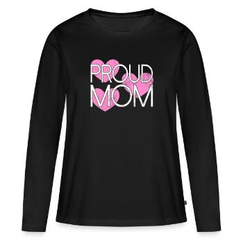 stolze Mama - Frauen Premium Bio Langarmshirt - Schwarz - Vorne - Julia (174cm)