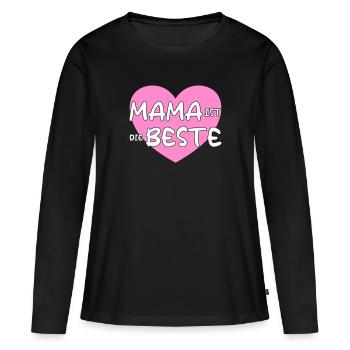 Mama ist die beste - Frauen Premium Bio Langarmshirt - Schwarz - Vorne - Julia (174cm)