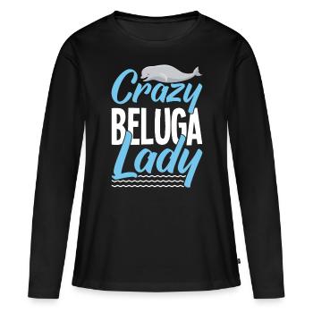 Béluga Béluga Baleine Observation des baleines Dauphin Dauphin - T-shirt manches longues Premium bio Femme - noir - Devant - Julia (174cm)