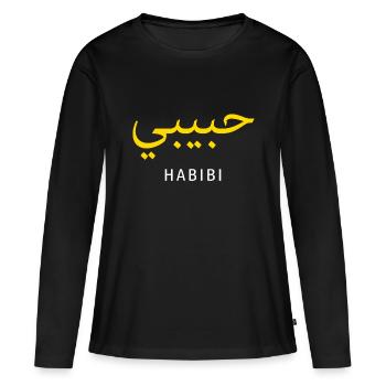 Habibi Arabic idea | Habibi - Women's Premium Organic Long Sleeve Shirt - black - Front - Julia (174cm)