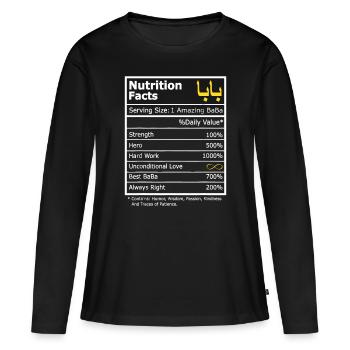 Drôle de calligraphie arabe Lettre Papa Baba Père - T-shirt manches longues Premium bio Femme - noir - Devant - Julia (174cm)