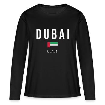 Dubai United Arab Emirates Flag Souvenir Gift UEAf - Women's Premium Organic Long Sleeve Shirt - black - Front - Julia (174cm)