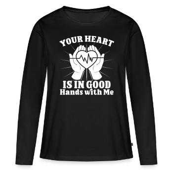 Cardiac Surgeon Heart In Good Hands Cardiac Surgery - Women's Premium Organic Long Sleeve Shirt - black - Front - Julia (174cm)