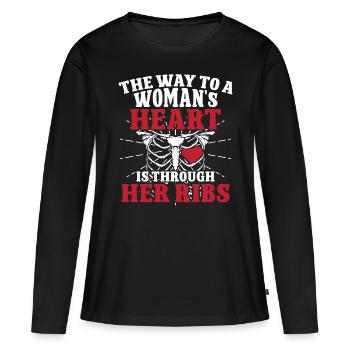 Cardiac Surgeon Way To Womans Heart Cardiac Surgery - Women's Premium Organic Long Sleeve Shirt - black - Front - Julia (174cm)