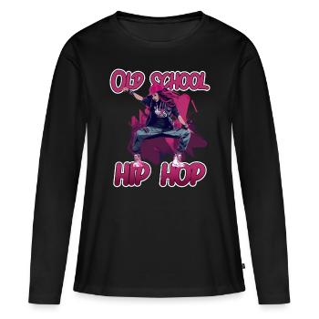 Old School Hip Hop Streetdane Rap - Frauen Premium Bio Langarmshirt - Schwarz - Vorne - Julia (174cm)