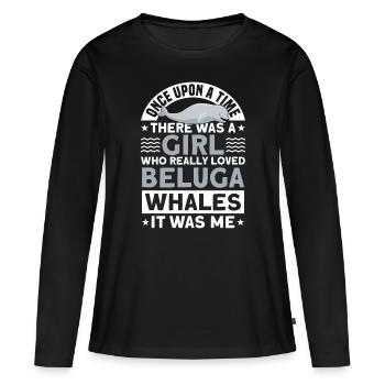 Béluga Béluga Baleine Observation des baleines Dauphin Dauphin - T-shirt manches longues Premium bio Femme - noir - Devant - Julia (174cm)