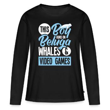 Beluga Whale Beluga Whale Whale Watching Gaming Dolphin - T-shirt manches longues Premium bio Femme - noir - Devant - Julia (174cm)