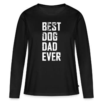 Lustiger Vatertag für Männer - Vintage Bester Hundevater aller Zeiten - Frauen Premium Bio Langarmshirt - Schwarz - Vorne - Julia (174cm)
