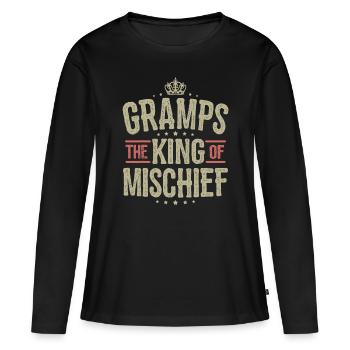 Mens Gramps King of Mischief idea for Gramps Fathe - Women's Premium Organic Long Sleeve Shirt - black - Front - Julia (174cm)