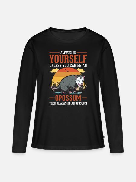 Opossum Geschenk Possum Beutelratte - Frauen Premium Bio Langarmshirt - Schwarz